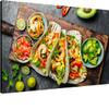 JDQBHOME Canvas Wall Art for Living Room Bedroom Shrimps tacos salsa vegetables and avocado Mexican food Big Large Wall Art Decor Framed Painting Wall Pictures Prints Artwork Office view 1
