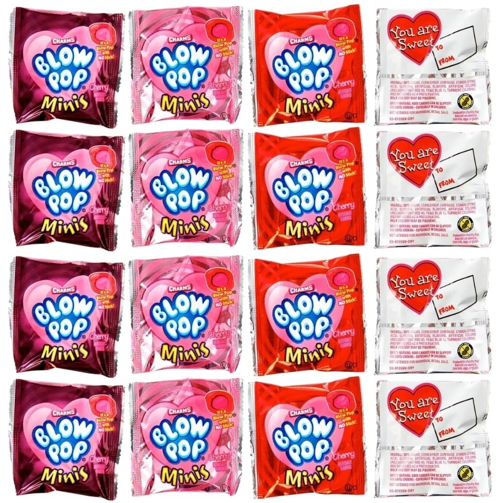 Fun Express Red Charms Mini Pops Valentine Exchange - 8.5 oz (30 Pc) - Perfect for Sharing & Celebrating Love