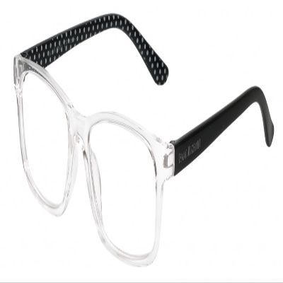 Calabria IM 31268 Blue Light Glasses +3.50 Crystal Clear Black White Polka Dot Women Designer Trendy Chic Readers Eyeglasses