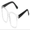 Calabria IM 31268 Blue Light Glasses +3.50 Crystal Clear Black White Polka Dot Women Designer Trendy Chic Readers Eyeglasses view 1