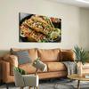 Canvas Wall Art for Living Room Bedroom Grilled Salmon Tacos Avocado Fresh Salsa and Kale Coleslaw Big Large Wall Art Decor Framed Painting Wall Pictures Prints Artwork Office view 2