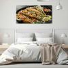 Canvas Wall Art for Living Room Bedroom Grilled Salmon Tacos Avocado Fresh Salsa and Kale Coleslaw Big Large Wall Art Decor Framed Painting Wall Pictures Prints Artwork Office view 4