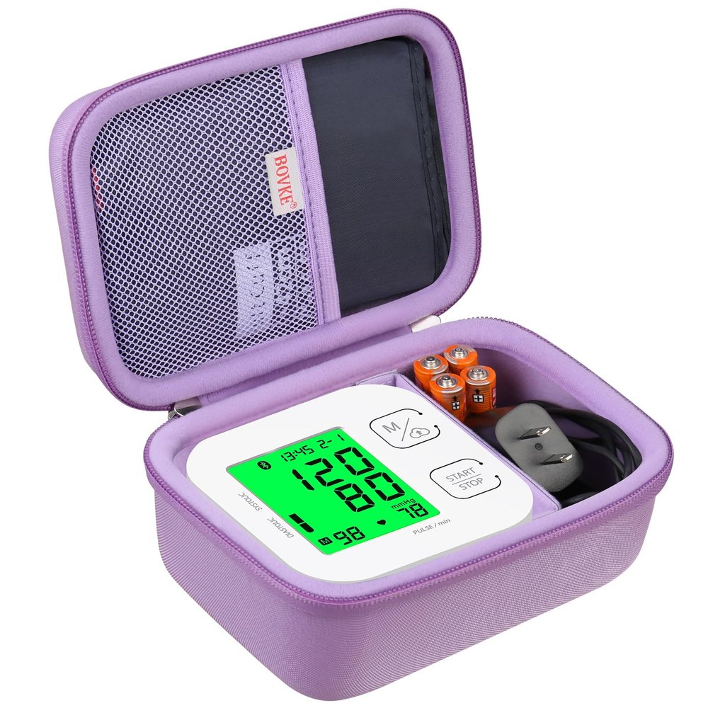 BOVKE Carrying Case for iHealth Track Smart Upper Arm Blood Pressure Monitor, iHealth Bluetooth Blood Pressure Machine Case, Purple