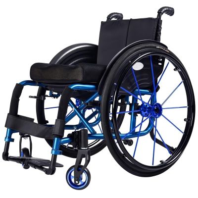 Sports Wheelchair, Sports Light Transport Mobile Wheelchair, Light self-propelled Folding Aluminum Alloy Manual Sports and Leisure Wheelchair, Disabled Folding Wheelchair (seat Width 36-42cm) (Color