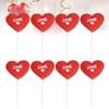SAFIGLE 24pcs Love Cake Toer Wedding Cake Picks Heart-shape Cake Decorations for Party Cupcake Topper Dessert Topper Set view 4