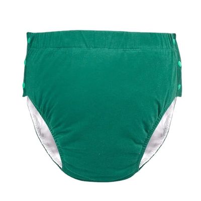 Cotton Adult Incontinence Washable Waterproof Urine Pants Elderly Urinary Leakage Underwear (Green,X-Large)