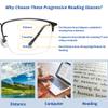 SooGree Progressive Multifocus Reading Glasses Half Frame Transition Presbyopic Eyewear Anti Eyestrain Computer Readers Metal Frame Spring Hinge No Line Eyeglasses view 2