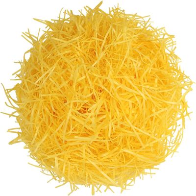Zhzrche Easter Basket Grass,Cut Tissue Paper,Recyclable Craft Shred Confetti Raffia Paper Filler,For Easter Gift Box (Yellow)