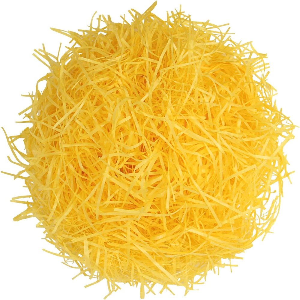 Zhzrche Easter Basket Grass,Cut Tissue Paper,Recyclable Craft Shred Confetti Raffia Paper Filler,For Easter Gift Box (Yellow)