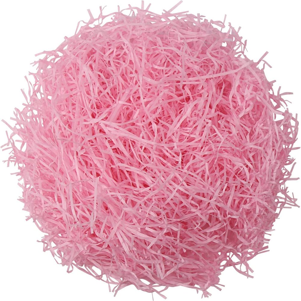 Zhzrche Easter Basket Grass,Cut Tissue Paper,Recyclable Craft Shred Confetti Raffia Paper Filler,For Easter Gift Box (Pink)