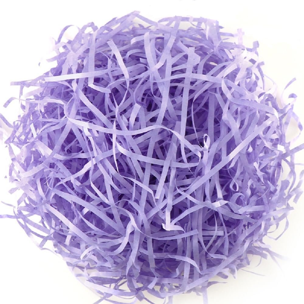Ankelesz Easter Crinkle Cut Paper Shred for Packing Filler Gift Wrap Basket Filler Colored Paper (Purple)