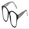 Calabria L 15558 Blue Light Filter Reading Glasses +0.75 Black Modern Art White Women Trendy Chic Readers Fashion Eyeglasses view 1