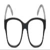 Calabria L 15558 Blue Light Filter Reading Glasses +0.75 Black Modern Art White Women Trendy Chic Readers Fashion Eyeglasses view 2