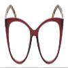 Calabria L 15559 Cat-Eye Reading Glasses +3.75 Crystal Red Modern Art Brown Tan Women Trendy Chic Readers Fashion Eyeglasses view 2