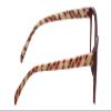 Calabria L 15559 Cat-Eye Reading Glasses +3.75 Crystal Red Modern Art Brown Tan Women Trendy Chic Readers Fashion Eyeglasses view 3