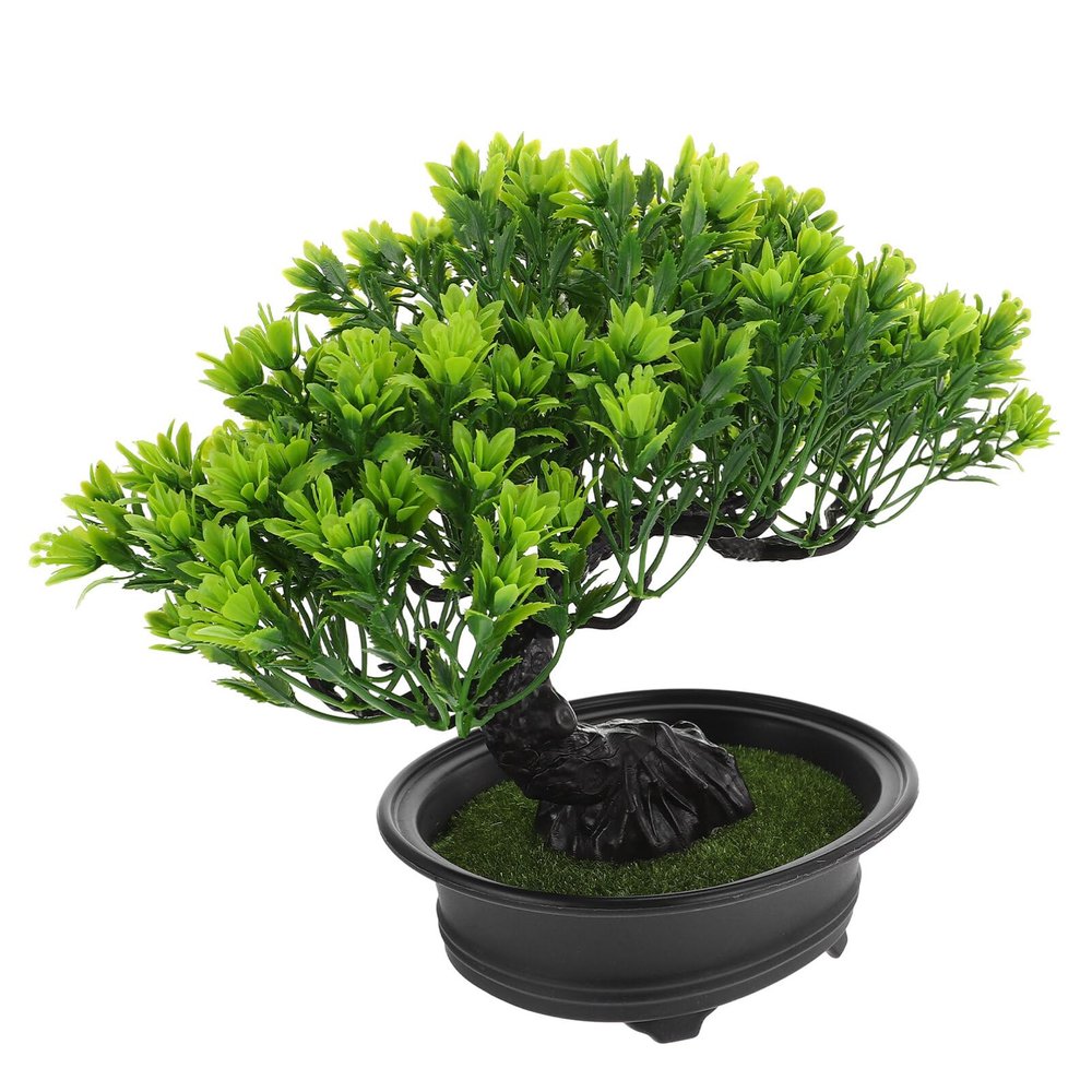 HOLIDYOYO Realistic Simulated Bonsai Pine Plastic Decorative Tree Fake Bonsai Plant Tree Decoration for Room Easy Care Indoor Plant