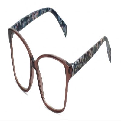 Calabria IM 31324 Cat-Eye Reading Glasses +3.25 Rose Pink Crystal Floral Blue Womens Designer Trendy Chic Readers Eyeglasses