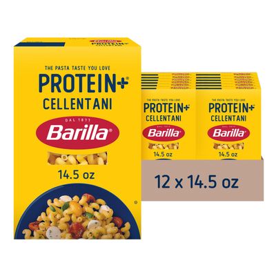 Barilla Protein+ (Plus) Cellentani Pasta, 14.5 Ounce (Pack of 12) - plant based - Made from Lentils, Chickpeas & Peas - Non-GMO, Kosher Certified