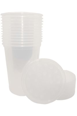 Finn's Frog Farm 32 oz Fruit Fly Cups with Fabric Vented Lids, Perfect for Culturing a Huge Variety of Feeder Insects and Bugs(12 Pack), Clear