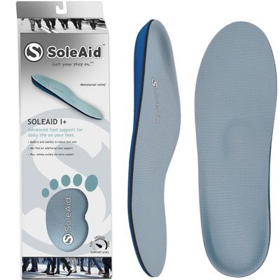 SoleAid Insole I+ Metatarsal Support Orthotic with Semi-Rigid Arch Support - Full Length Shoe Insert for Metatarsalgia & Ball of Foot Pain Relief (Women 12-12.5 / Men 10-10.5)
