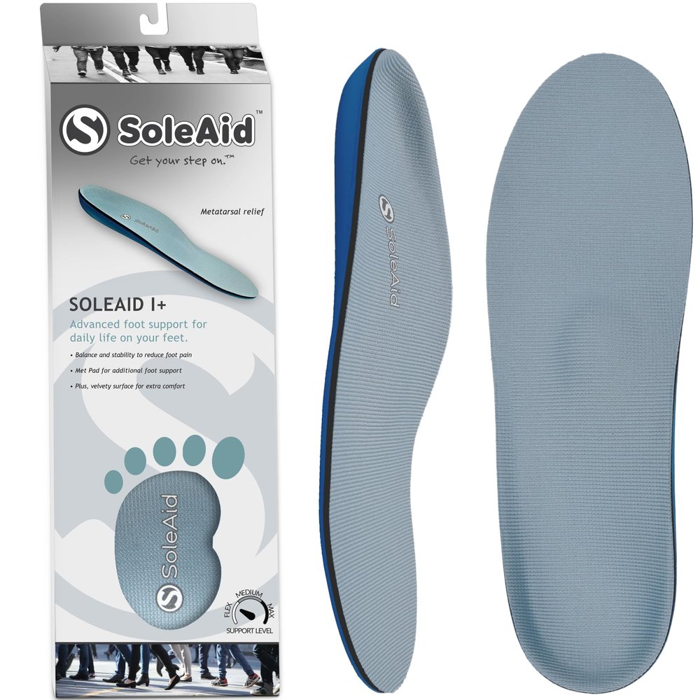 SoleAid Insole I+ Metatarsal Support Orthotic with Semi-Rigid Arch Support - Full Length Shoe Insert for Metatarsalgia & Ball of Foot Pain Relief (Women 12-12.5 / Men 10-10.5)