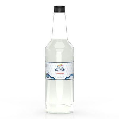 Dye Free Cane Sugar Strawberry Snow Cone and Shaved Ice Flavor Syrup | 32oz | Ready To Use
