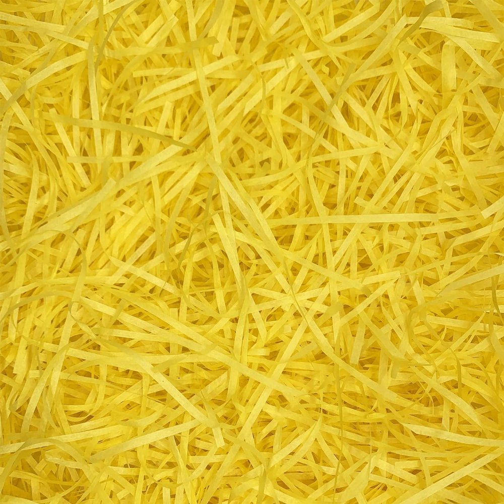 Raffia Paper Shreds Decorative Shiny Strands Shredded Crinkle Confetti for Easter DIY Gift Wrapping (Yellow)