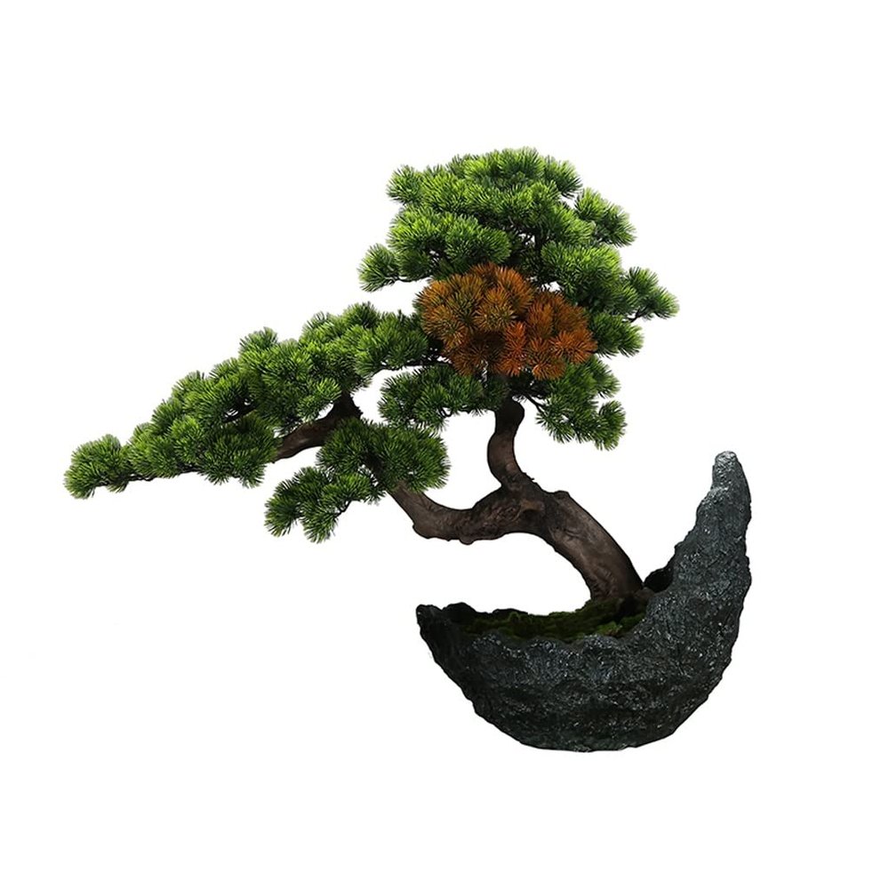 Artificial Bonsai Tree Simulation Bonsai Cliff Cypress Welcoming Pine Green Plant Bonsai Home Living Room Office Desktop Porch Decoration Office Decoration Bonsai