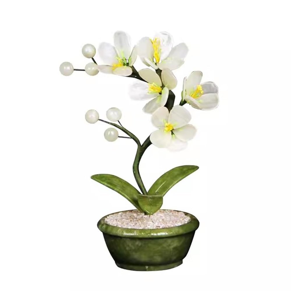 Artificial Bonsai Tree Jade Orchid Living Room Home Decoration Entrance Crafts Creative New Chinese Style Bonsai Ornament Decoration Office Decoration Bonsai