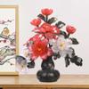 Artificial Bonsai Tree Jade Carving Jade Flower Bonsai Living Room Jade Decoration Restaurant New Chinese Style Housewarming Gift Office Decoration Bonsai view 3