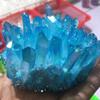 BAKYAR Natural Crystal Rough 350g Titanium Blue Rainbow Crystal Quartz Cluster Aura Healing view 2