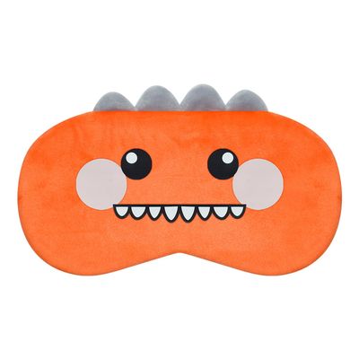 Mezeic Cute Sleep Masks Cartoon Dinosaur Eye Mask Plush Sleeping Mask & Travel Blindfold - Funny Novelty Eye Shade for Women Men (Orange Dinosaur)