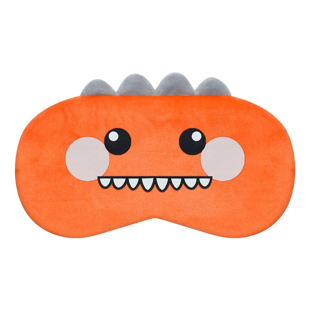 Mezeic Cute Sleep Masks Cartoon Dinosaur Eye Mask Plush Sleeping Mask & Travel Blindfold - Funny Novelty Eye Shade for Women Men (Orange Dinosaur)