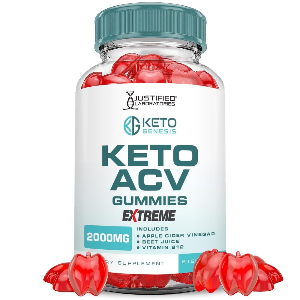 Justified Laboratories Keto Genesis Keto ACV Gummies Extreme 2000MG Keto Genesis Keto Gummies Advanced Formula Apple Cider Vinegar with Pomegranate Beet Juice Powder B12 Vegan Non GMO 60 Gummys