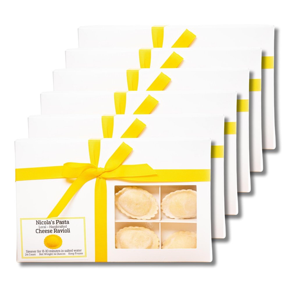 6 Boxes of Artisanal Handcrafted Ravioli for a Taste of Italian Tradition | Cheese Flavor | 24 Count per Box - Crafted with Passion and Care | Gourmet Entre, Side, or Starter