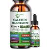 Calcium Magnesium Zinc Liquid Drops, Liquid Magnesium Glycinate 500mg Calcium 1000mg with Vitamin D3,K2,B6,B12,Coq10 for Bone Strength, Muscle Function,6X Stronger Than Gummies Capsules view 1