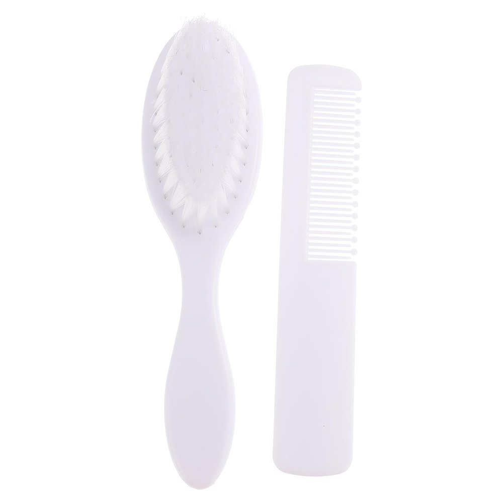 Abaodam Baby Comb Baby Ear Cleaner Baby Bath Scrubber Bath Back Brush Wooden Massage Comb Baby Shower Food Storage Containers Baby Suit Scalp Newborn Suite White Abs Hair, 15.3X4X2.5CM