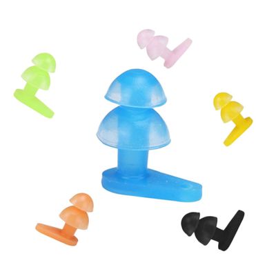 Anneome 6pairs Ear Protectors for Boy Girl Silicone Swimming Earplugs with Case Black Green Yellow Orange for Swimming Water Activities
