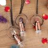 HXSCOO 2ML Natural Amethysts Strawberry Quartz Roll On Perfume Bottle Pendant Necklace Women Quartz Crystal Essential Oil Roller Bottle (Color : Labrdorite) view 4