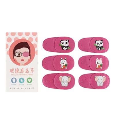 6 Pcs Eye Patches for Kids Girls Boys Right and Left Eye Patch for Eyeglasses, Lazy Eye Patch for Children Treating Lazy Eye Amblyopia Strabismus and After Surgery (3 Pair Cartoon Red, Right)