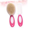 ifundom 2pcs Pink Hairbrush Boy Girl Comb Gentle Care Brush Set for Newborns Ergonomic Design Natural Bristles for Sensitive Scalps for Daily Grooming view 3