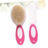 ifundom 2pcs Pink Hairbrush Boy Girl Comb Gentle Care Brush Set for Newborns Ergonomic Design Natural Bristles for Sensitive Scalps for Daily Grooming view 4