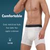 AIRCUTE Washable Absorbency Urinary Incontinence Underwear for Men, 6" Inseam Boxer Briefs for Bladder Leaks Proof 60ML (Large, White) view 3