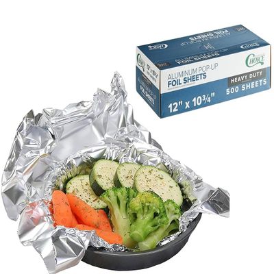 12" x 10.75" Food Service Heavy-Duty Pop-Up Foil Sheets (1 box - 500 Counts)