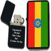Flags of The World Nations UV Printed Windproof Oil Lighter - Personalized Custom Engraving on The Back C- (Ethiopia) - Christmas, Halloween & Valentines Day Gift view 1