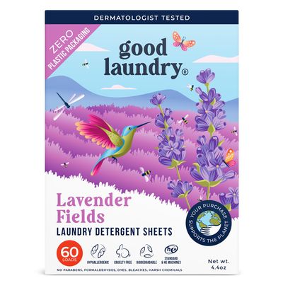 Eco-Friendly Lavender Scented Detergent Sheets (60 Loads) - Hypoallergenic, Zero-Waste Laundry Solution - No Plastic Jugs, Biodegradable & Vegan, Gentle on Skin - Based in the USA