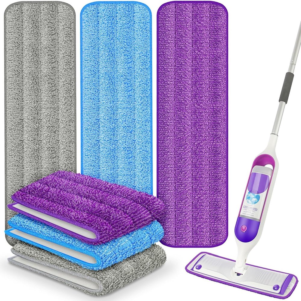 6 Pack Reusable Mop Pads for Swiffer PowerMop, Super Absorption, Multi-Surface Hardwood Floor Cleaning, Machine Washable Up to 100 Times, Durable, Suitable for All Finished Floors