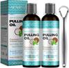 Coconut Oil Pulling for Fresh Breath and Oral Hygiene - Ayurvedic Expert Formulated | Supports Healthy Gums | Natural - Includes Tongue Scraper and Measuring Cup - 8 oz - 2 Packs view 1