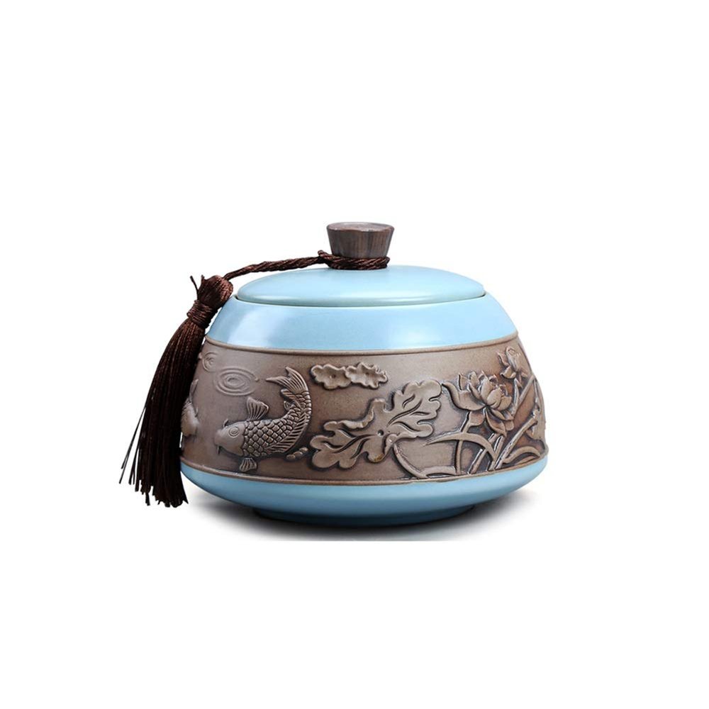 FLaig Cremation urns, Mini Urns Adult Funeral Urn Ceramics Seal Moisture Proof Cremation Urns for A Small Amount Human Ashes 14.5 * 11cm Boxes (Color : OneColor)