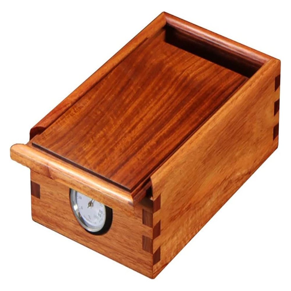Cigar Case Cigar Box Cigar Humidor, Cigar Box with High Precision Front Digital Hygrometer and Humidification Bar, Cigar Casemade by Cedar Wood, Holds Up to 30 Cigars